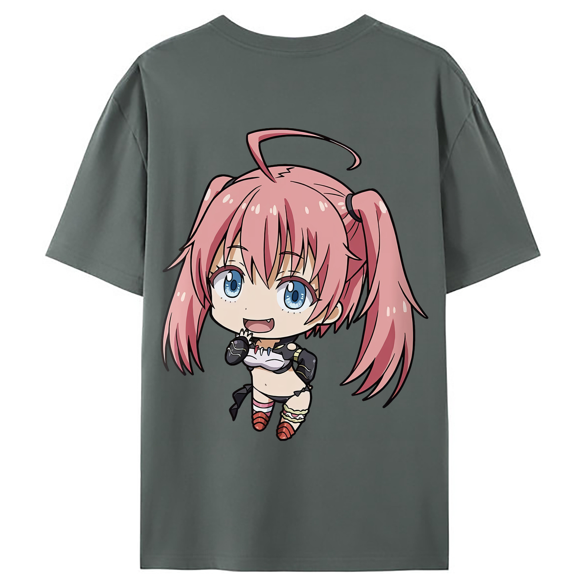 （画像用） 転スラ Regarding Reincarnated to Slime 綿100％ メンズ半袖Tシャツ（バックプリント） 通気性
